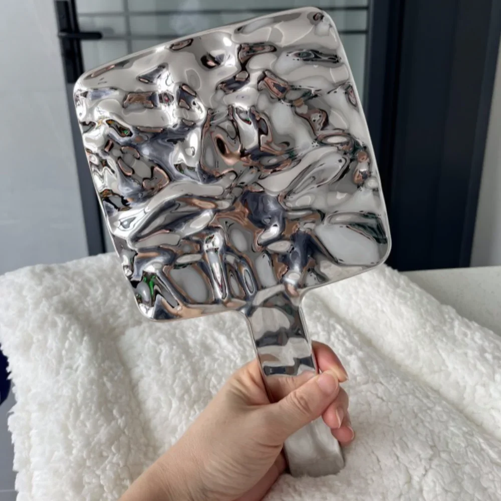 Vintage Handle Makeup Mirrors HD Beauty Portable Square