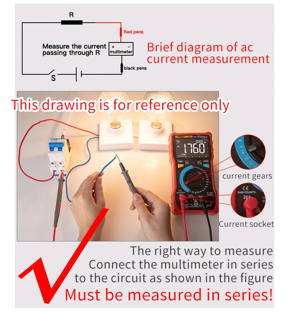 ANENG DM850 Automatic Digital Multimeter Professional multimetro AC/DC Votage Tester 1999 Counts Ohm Ammeter Electric Tools