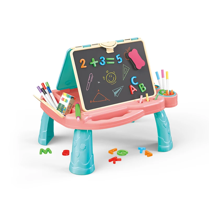 Jigsaw puzzle children's drawing toys, double-sided graffiti board drawing table, erasable board toys, parent-child interactive 6