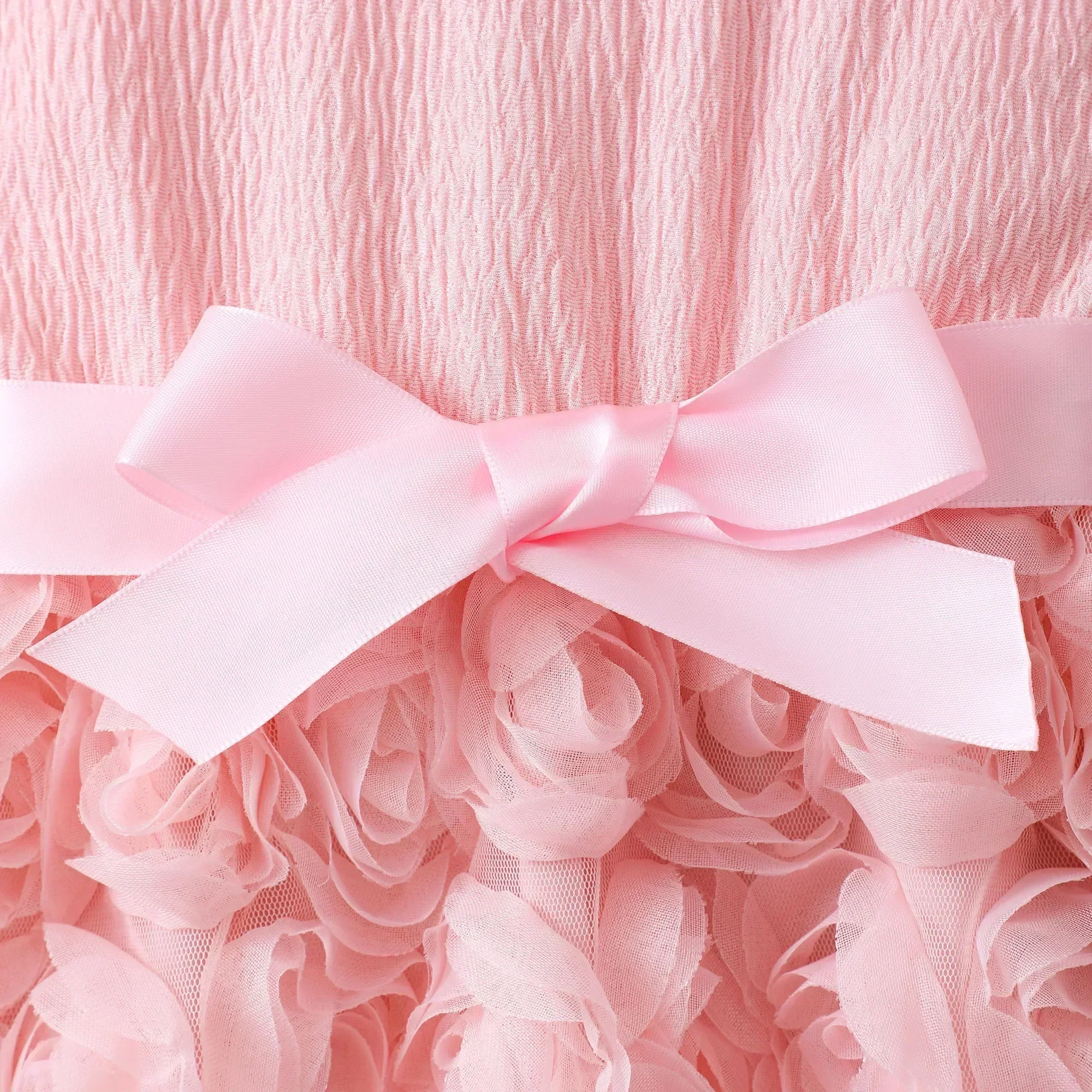 Pink Gauze Rose Dress 4