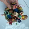 Large parrot toy Halloween shaped gnawing nut colored paper grass woven puzzle bird toy 3