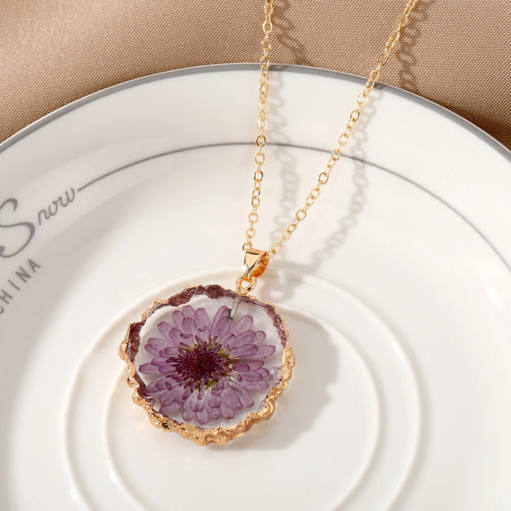 Purple Hydrangea Teardrop Necklace, Pressed flower jewelry, Preserved –  Remedy Design Shop