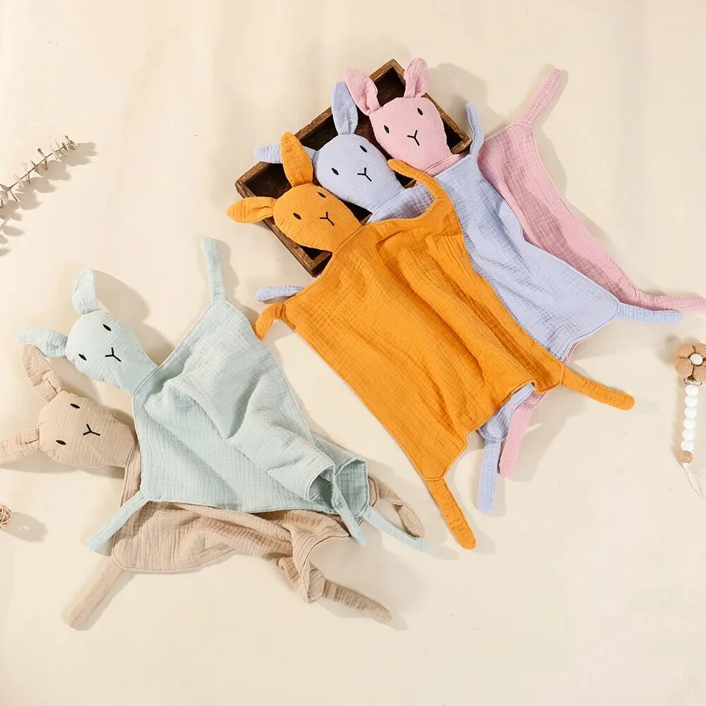 Baby Cotton Muslin Blanket Cute Cat Doll Infant Kids Sleep Appease Towel Children Rabbit Saliva Scarf Cotton Muslin Blanket Cotton Blanket Swaddle Blanket Cotton Swaddle Cotton Gauze Blanket