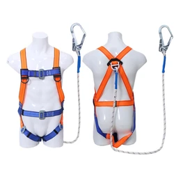 Durable Outdoor Safety Rope with Secure Locking Mechanism and Hook Connector for High Altitude Work - 2M (Single 2m With Belt)