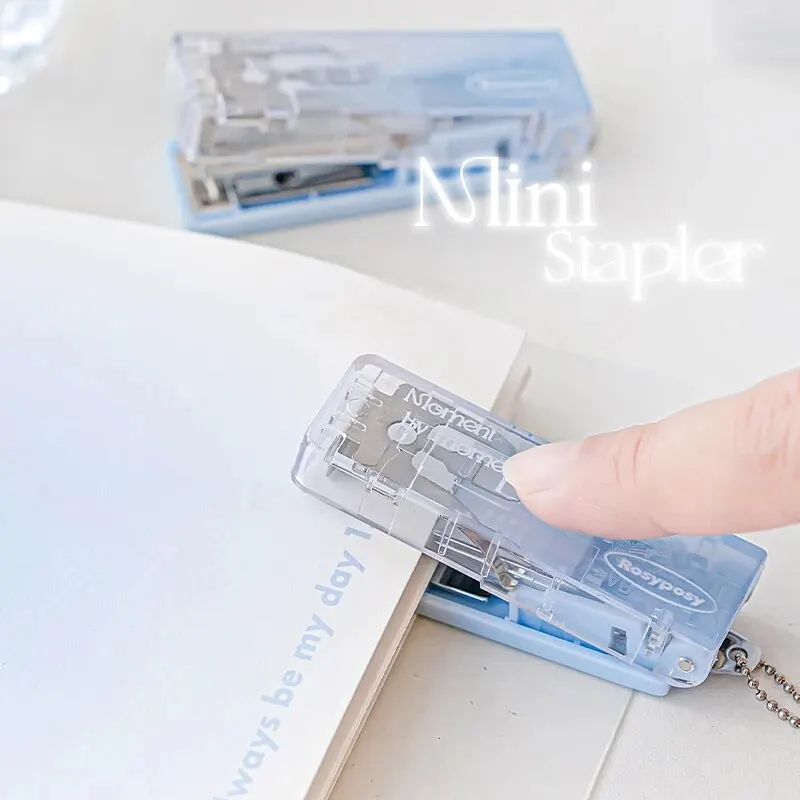 Clear INS Stapler Portable Mini High Value Gradient for Students Office Supplies Korean Bookbinding Tool 2Style push stapler mini stapler set hand stapler metal stapler