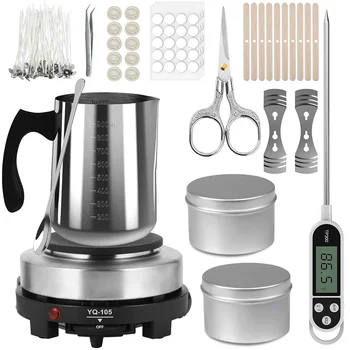 Gemos-Kit de 500W bougie de poêle électronique, pot de fusion d'avertissement, fournitures de bricolage ensemble d'outils, kit bougies fabrication, cire pour fabrication de bougie 1
