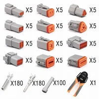DT Series Deutsch Waterproof Connector Kit Repair Tool Portable Box Suit DT06-2/3/4/6/8/12S DT04-2/3/4/6/8/12P Terminal & Pliers 5