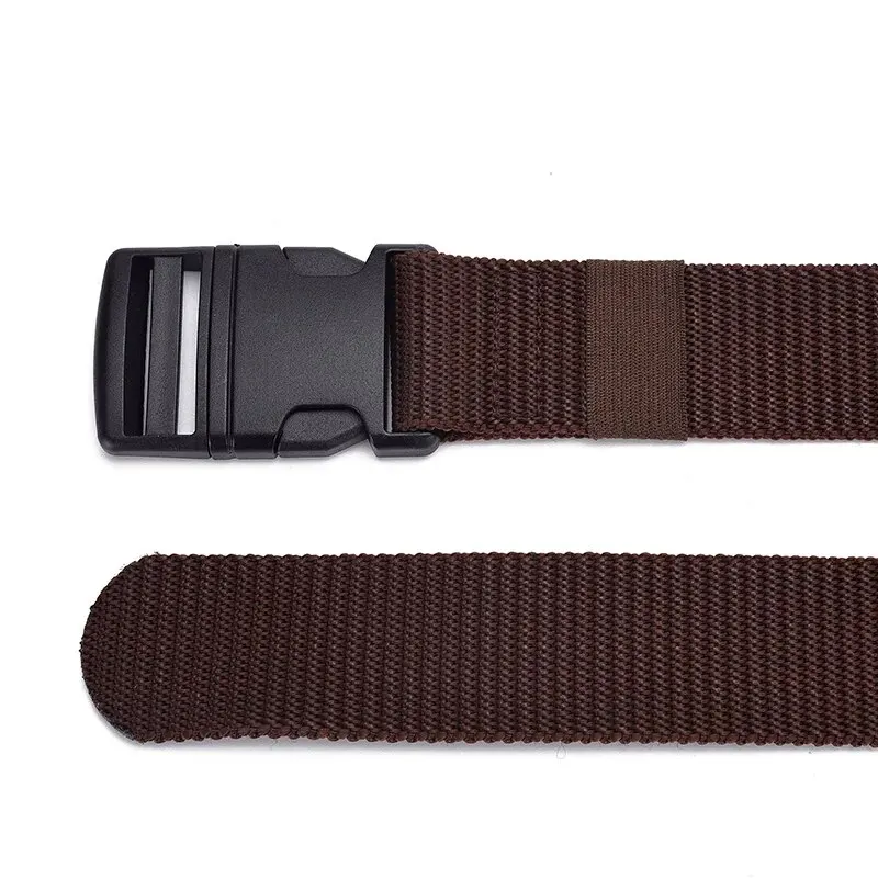 Men's Belt Without Metal Plastic Buckle Belt High Quality Canvas For Nylon Belt Tactical Belt Outdoor Woven Belt Neutral Belts
