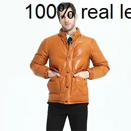 

WARM Genuine Duck Jacket Thick 100% Natural Sheepskin Soft Skin Down Coat Winter Men Leather Clothing M181