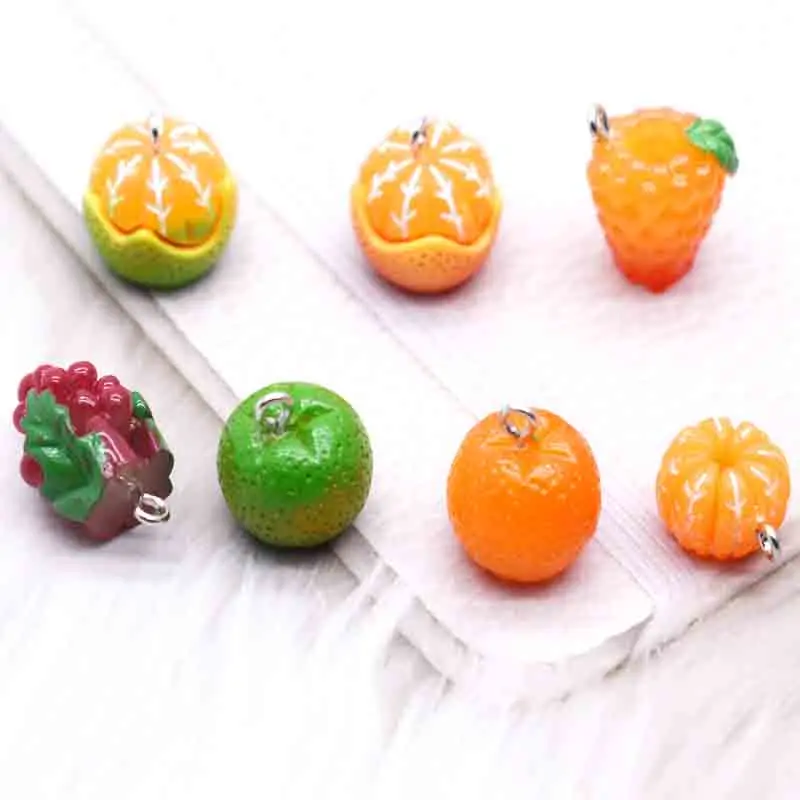 

10pcs Fruits Oranges Grape Charms For Pendant DIY Earrings Necklace Jewelry Accessories Finding