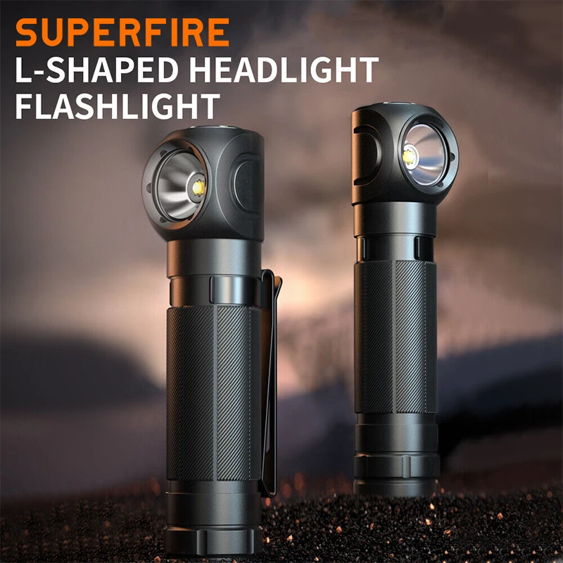 

SUPERFIRE TH04 Powerful LED Headlamp Type C Rechargeable 90° Headlight 18650 Battery EDC Flashlight Outdoor Night Work Lantern