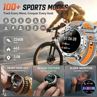 Nouvelle montre connectée sportive LED améliorée avec mode stroboscopique, suivi d'activité pour hommes, batterie 1400 mAh, étanche, appels, montres intelligentes 6