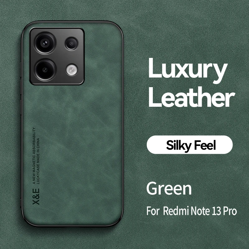 thumbnail image 1 of Sheepskin Leather Case For Xiaomi Redmi Note 13 Pro Plus 12S 12 Turbo 12 11 11T 10 9 Pro Plus 10S 9S 8 Shockproof Bumper Case, 1 of 5