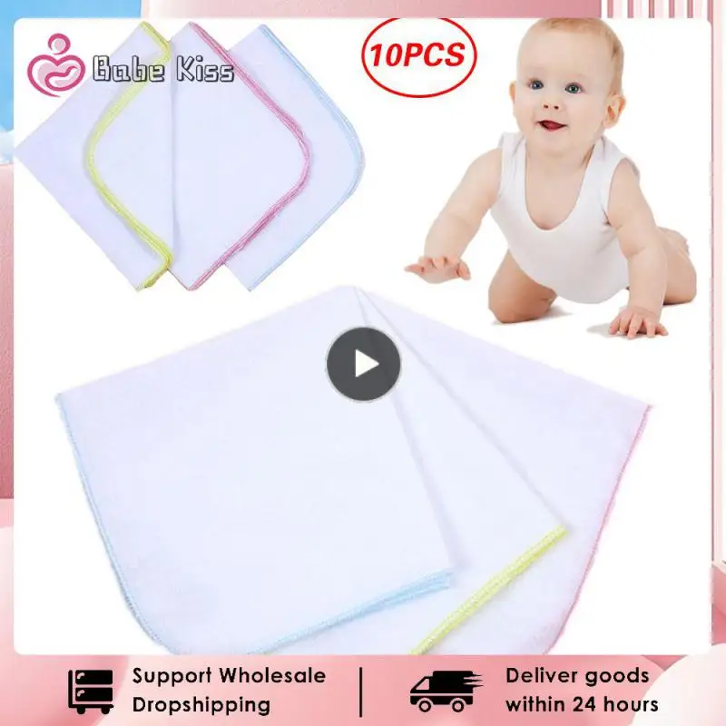 

Cotton Gauze Double Layer Small Square Towel Baby Boy Girl Solid Color Saliva Towel Random Color Dropshipping