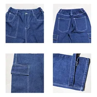 Jean Denim à jambes larges pour homme, pantalon Cargo ample, droit, Baggy, hip hop, Streetwear, Skateboard, pantalon en denim neutre,jean patchwork homme, plusieurs poches,pantalon large homme jean baggy homme 6
