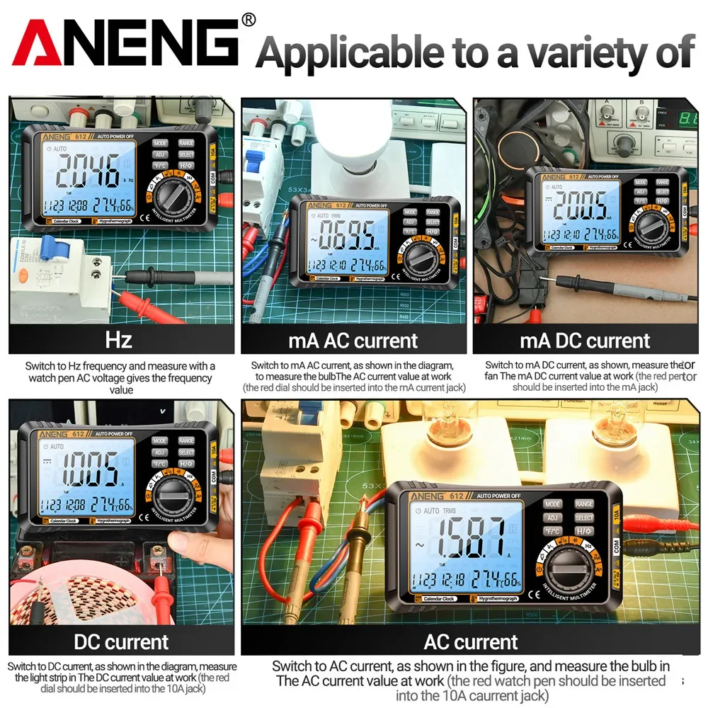 ANENG 612 Smart Digital Multimeters AC/DC Current Voltage Capacitance Professional Measurement Multimetro Test Tools 4