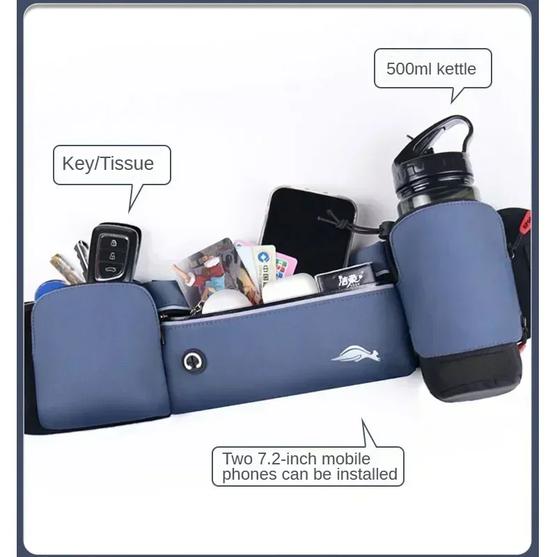 Running Bags Men's And Women's Outdoor Sports Marathon Fitness Kit Multifunctional Kettle Bag Running Waterproof Belt Phone Bag 3