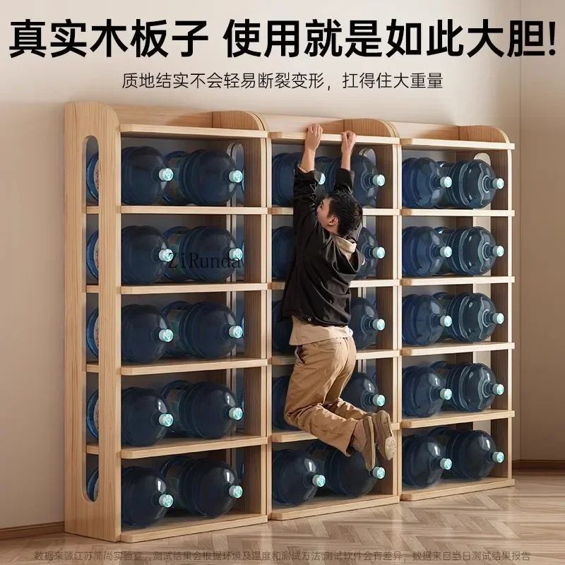 Solid wood bookshelf Floor shelf Against wall Corner locker Simple children's bookcase