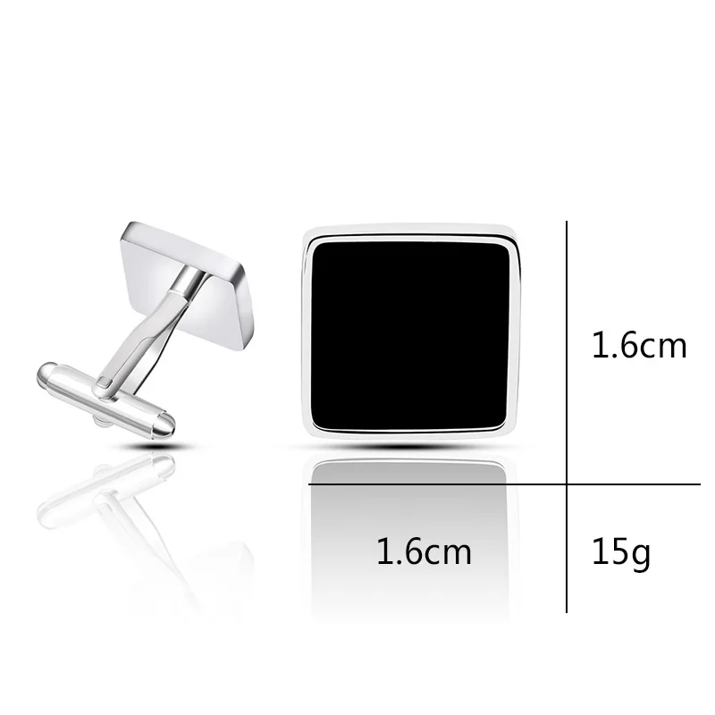 

1.6*1.6cm Black Men Cuffs Quadrate Fashion Cheap Wedding Guest Gift In Lot Pilot Accessories Branded Jewelry