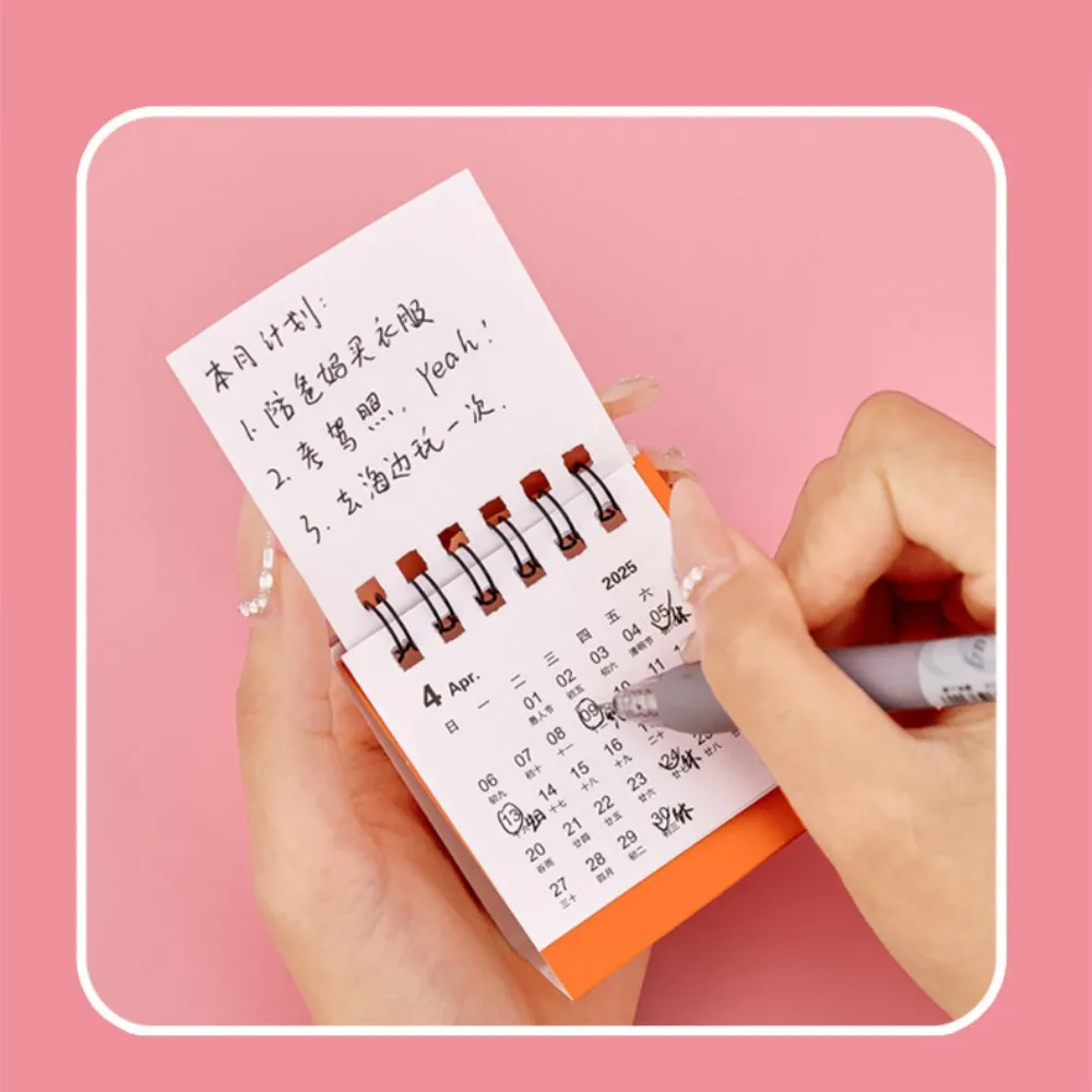 Desk Calendar .7-.12 Kawaii Mini Calendar Books Cartoon Standing Flip To Do List Daily Monthly Yearly Planner
