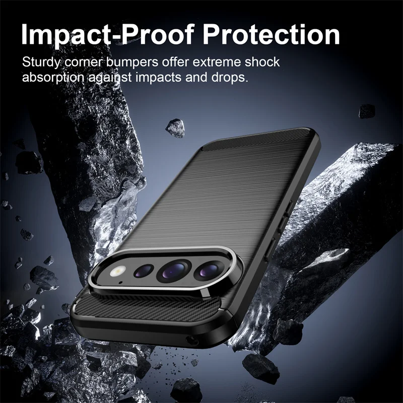Carbon Fiber Shockproof Silicone Bumper Phone Case Cover