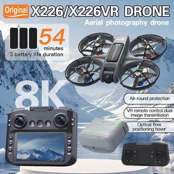 Mini Drone X226/X226VR 4K Professionale con Telecomando, Elicottero RC con Schermo, Quadricottero Giocattolo Regalo per Bambini