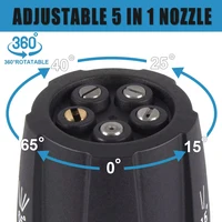 Pressure Washer Spray Nozzle Adjustable 5-in-1 Quick Changeover Power Washer Nozzle for 1/4in Plug Connect Tips 3000PSI 2