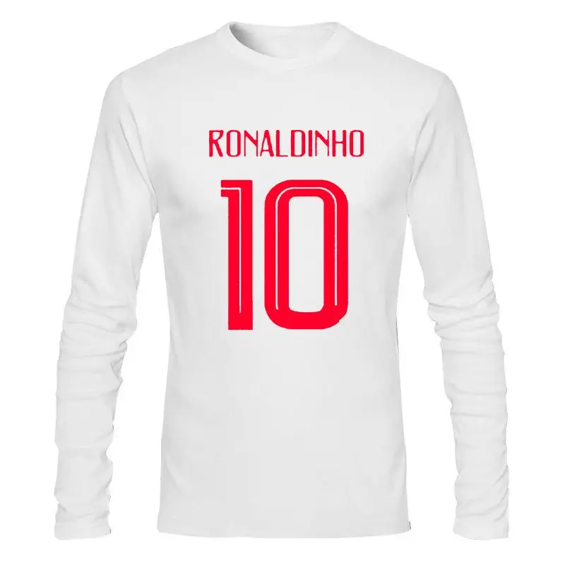 Man Clothing New Russia World Match Cup Brazil Ronaldinho Number 10 Sporty Jersey Summer T Shirt Mens Fans Goal Tee Couple |