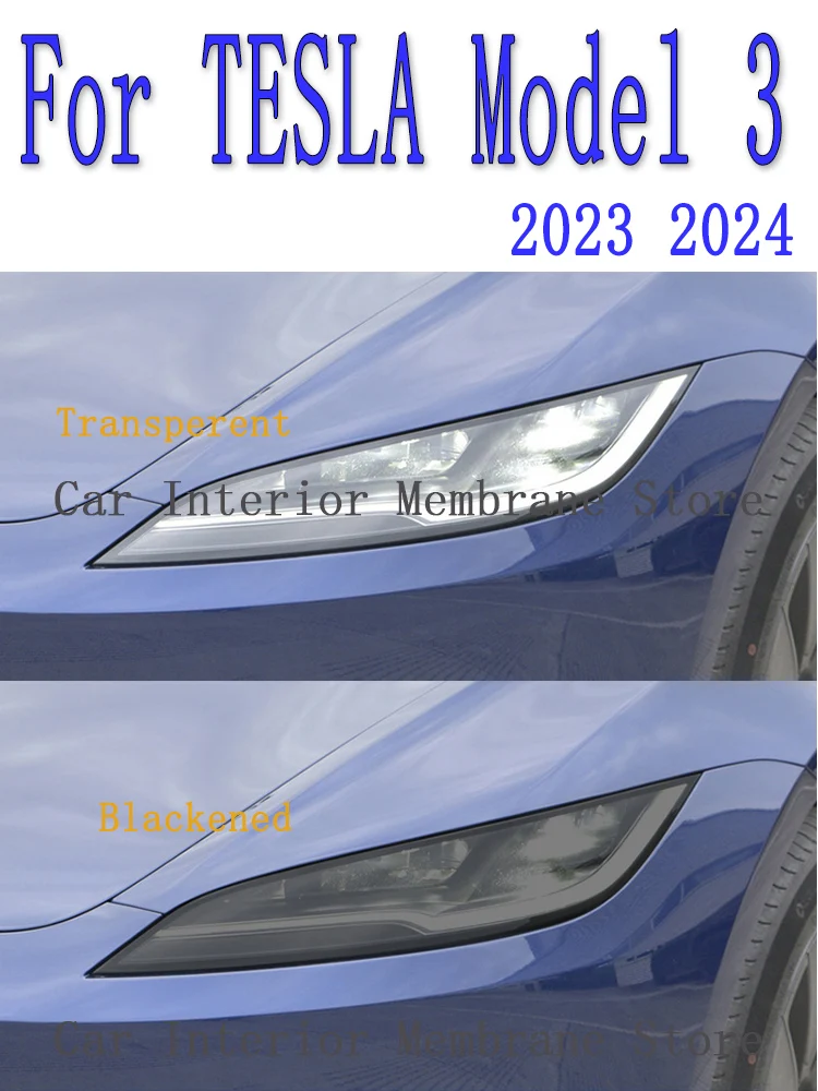 

Для TESLA Model 3 2023 2024 TPU автомобильные Внешние фары Защита от царапин защитная пленка Налобные фонари Ремонт Наклейка аксессуары установка