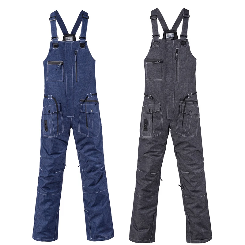 

2023 New Ski Pants Men and Women Outdoor Thicken Windproof Waterproof Warm Breathable Snow Trousers Winter Snow Sports Bibs Pant