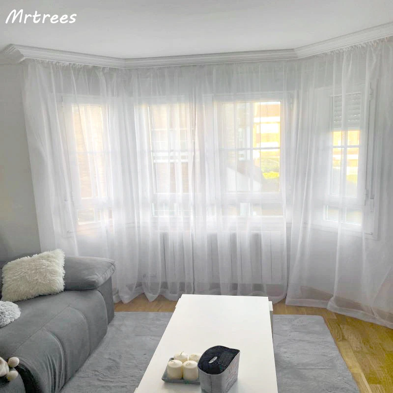 erven vonk Treble Wit Tule Gordijnen Voor Woonkamer Raam Screening Solid Sheer Voile Keuken  Gordijn Drape Panel Decoratie Moderne|Gordijnen| - AliExpress