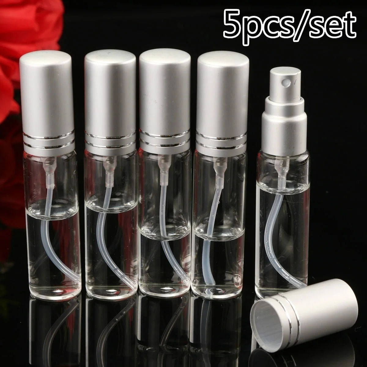 Clear Spray Bottle 5Pcs 10ML Small Empty Glass Atomizer Perfume Bottles Mini Liquid Tonic Oil Cosmetic Container spray bottle