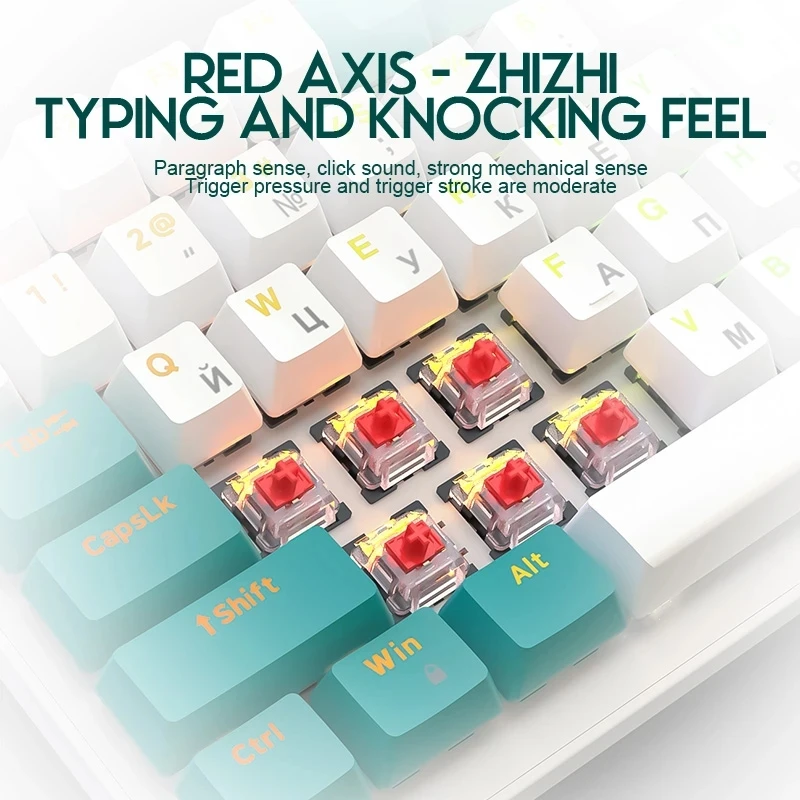 K3 Russian Mechanical Keyboard Red/Blue Switch Type-C RGB 9 Light Model 100 Keys Hot Swap Axis Game Computer Customized Keyboard