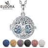 Eudora 18mm Tree of Life Volcanic Lava Stone Necklace Aromatherapy Locket Diffuser Pendant Fashion Lava Stone Jewelry Women Gift 1