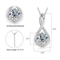 JoiasHome – collier Moissanite 2CT, 100% argent Sterling 925, Design minimaliste, certifié GRA, bijoux fins pour femmes 4