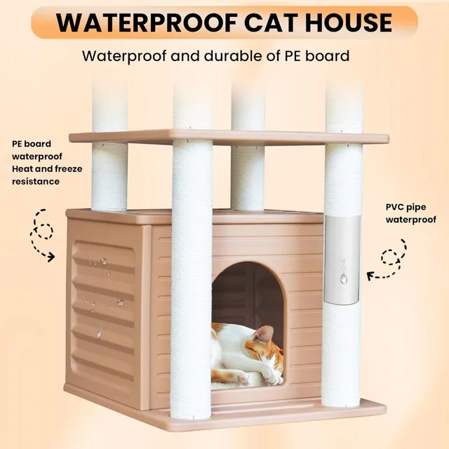 46" Indoor & Outdoor Cat Tree Tower 3
