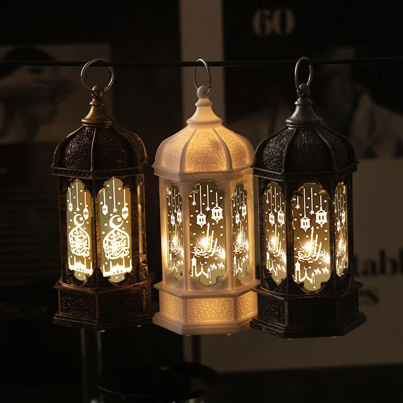 Ramadan Festival LED Light Ornament Hanging Lantern Eid Mubarak Decorative Led Lights Islam Muslim Holiday Lighting Supplies