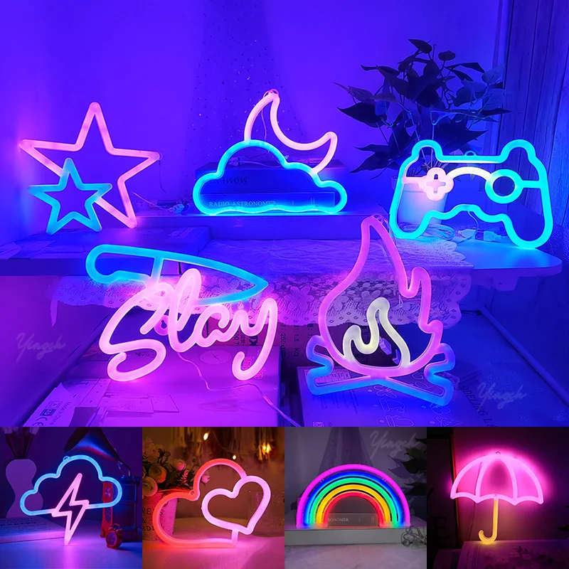 LEDNeonSignLightDoublesidedLuminescenceNightLampStripCloud