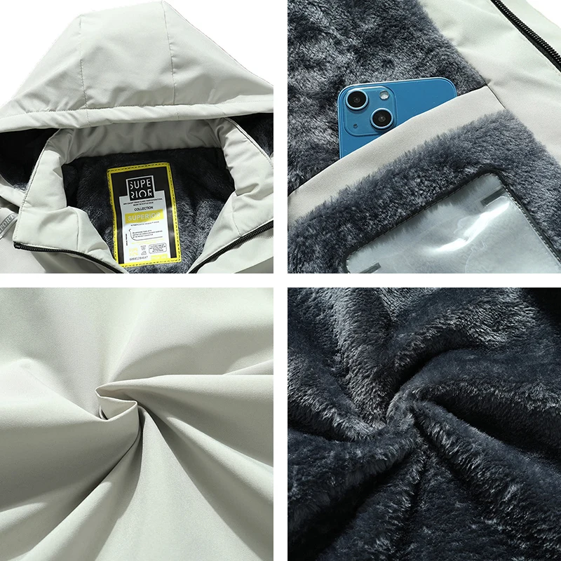 New Men Winter Fleece Warm Detachable Hood Parkas For Men Autumn Casual Windproof Coldproof Outdoors Parkas Male Plus Size 5XL