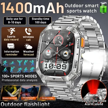 LIGE Nuovo Smartwatch con Batteria da 1400mAh, Schermo HD Grande da 2.01", Impermeabile, Orologio Sportivo da Uomo, Fitness, Chiamate Bluetooth, Braccialetto Intelligente