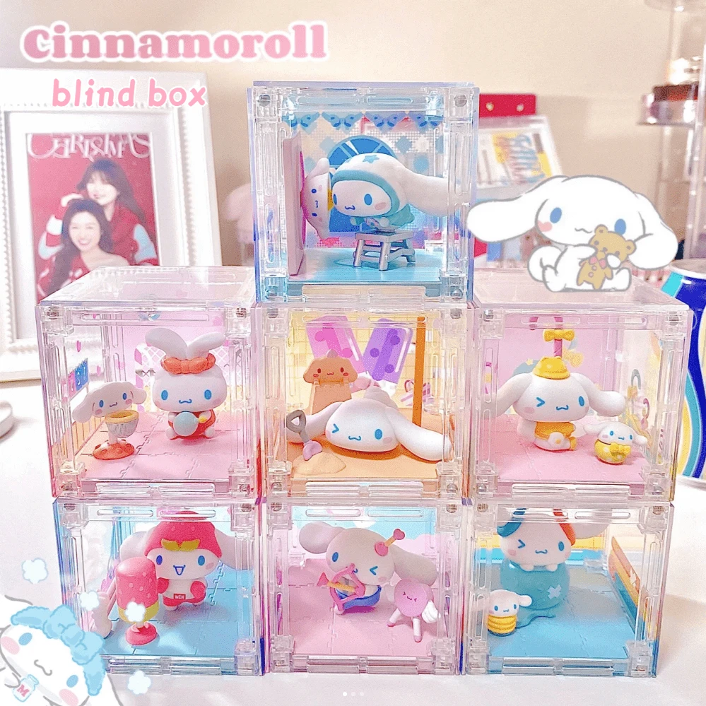 

Милая Sanrio Cinnamoroll снятие стресса Клубная микро-сцена слепые коробки модель игрушка таинственная коробка украшение подарок для девочек