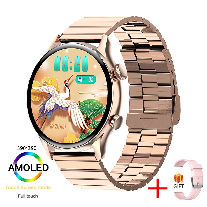 2022 NFC Bluetooth Call Smartwatch Men AMOLED 390*390 HD Screen Always display the time Voice Assistant Smart Watch For Xiaomi 