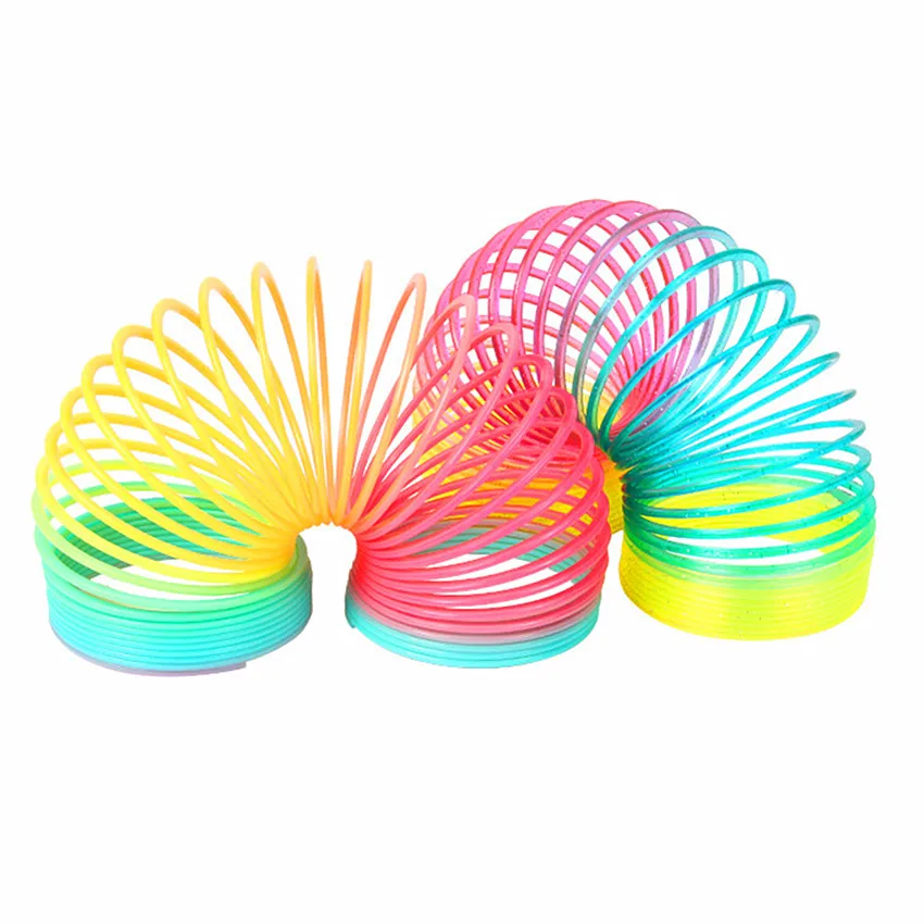 Rainbow Circle Funny Toys Early Development Educational Folding Plastic Spring Coil Children\'s Creative Magical Toys