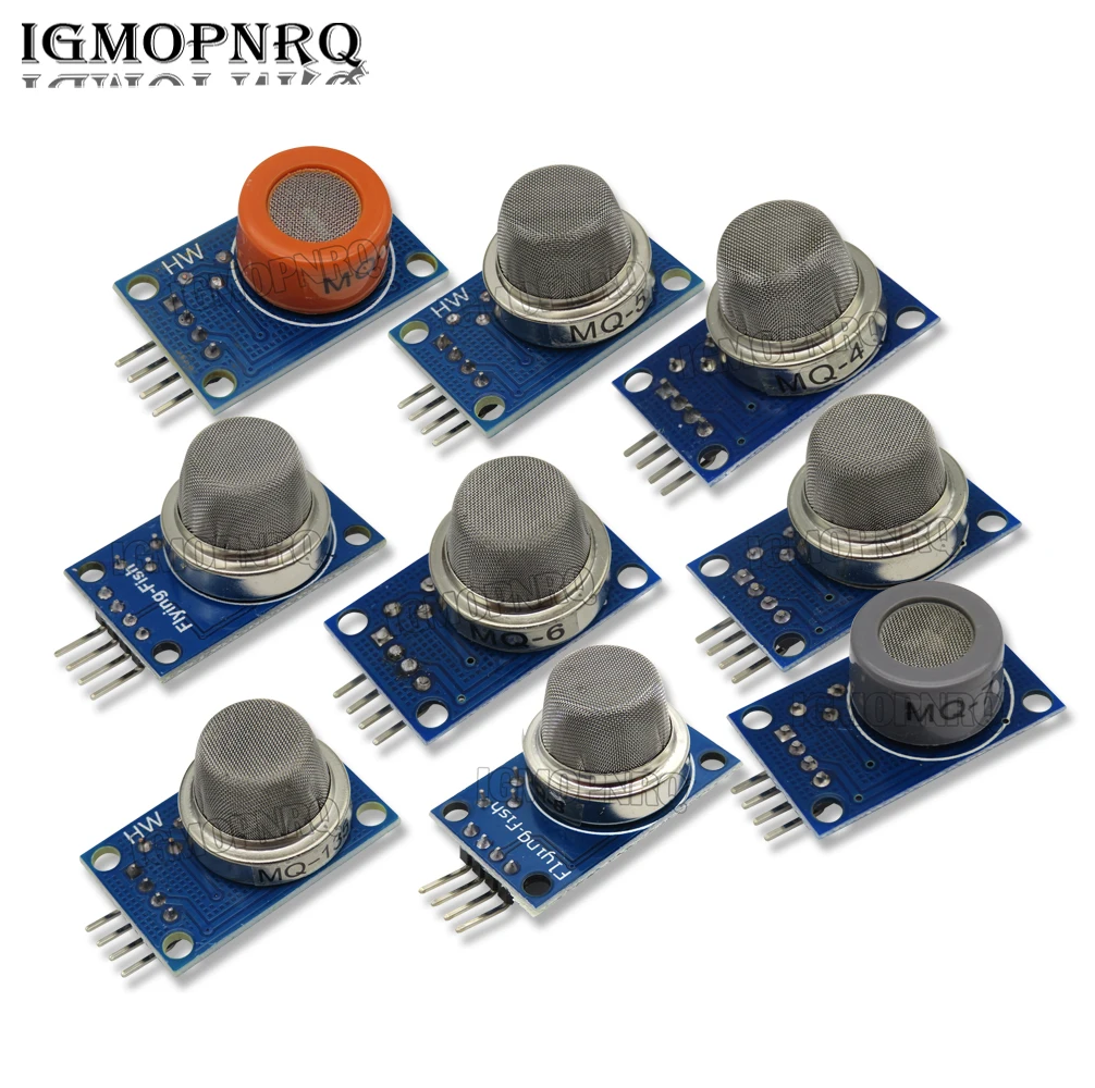 Starter Kit Fai Da Te Mq-2 Mq-3 Mq-4 Mq-5 Mq-6 Mq-7 Mq-8 Mq-9 Mq-135 Di Rilevamento Di Fumo Metano Liquefatto Modulo Sensore Di Gas Per Arduino