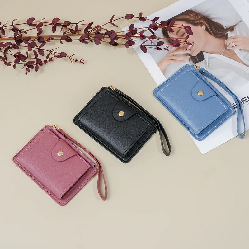 New Women Wallet Multi Card Slots Wristlet Coin Purse Ins Korean Style Student Small Wallet Card Holder