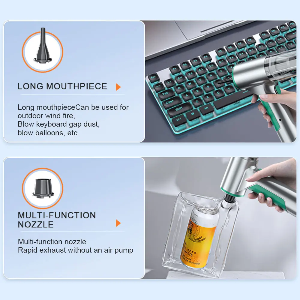 Wireless Vacuum Cleaner 290000Pa 3 in 1 Handheld Pump For Car Home Stainless Steel Filter Accessories