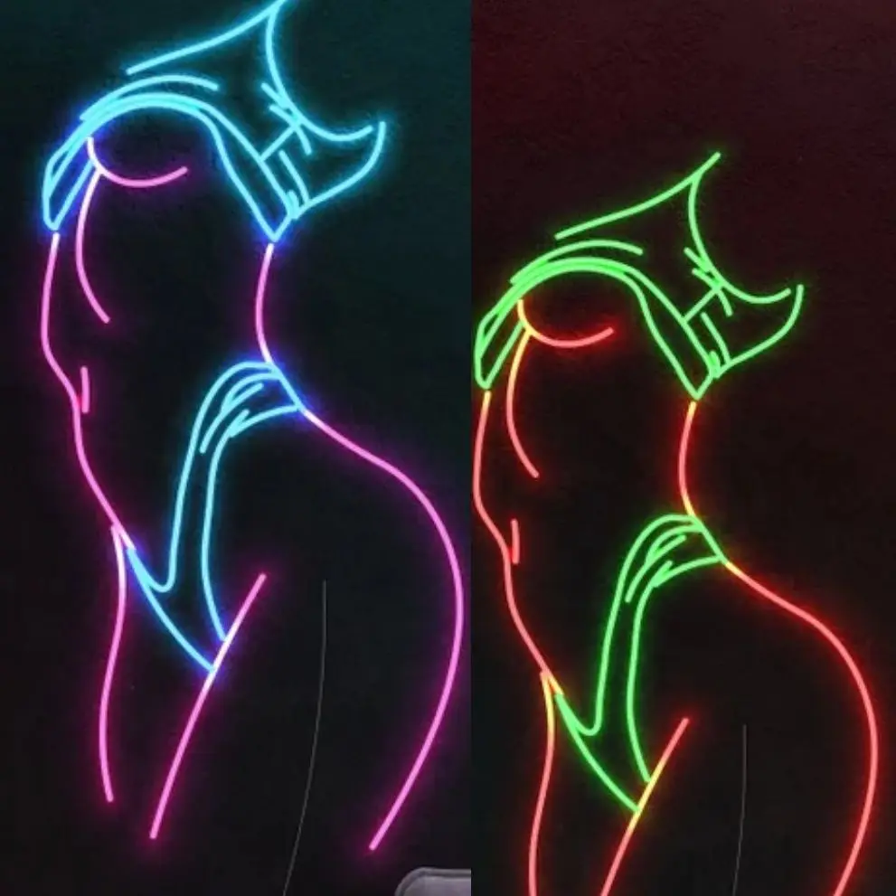 Tanie Ciało neonowe światła Sexy neonowe światła Anime postacie pokój Logo sklep