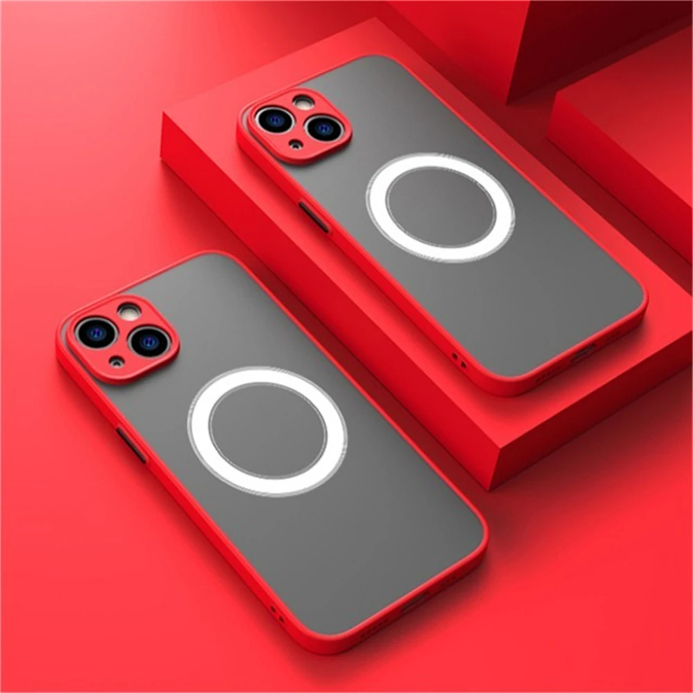 thumbnail image 1 of Funda magnética mate de lujo para iPhone, carcasa de carga inalámbrica Magsafe, 12, 13, 14, 15 Pro Max Plus, XS, XR, X, a prueba de golpes, NNBILI, 1 of 5