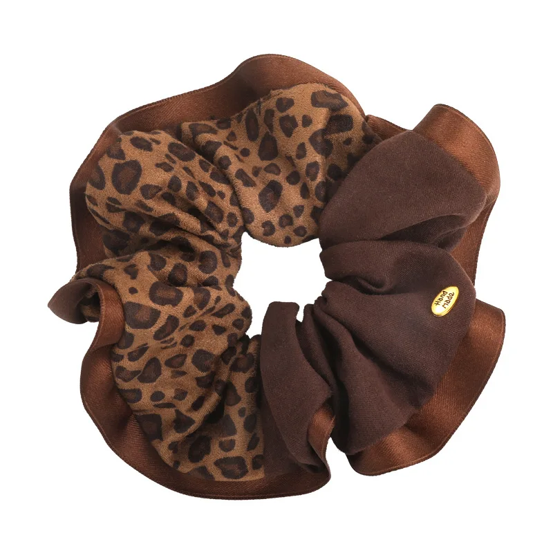 Farbblockiertes Haargummi im koreanischen Stil mit Leopardenmuster für Frauen, vielseitig einsetzbar, Nischen-Pferdeschwanzhalter, neu eingetroffenes High-End-Haar-Accessoire – Detail 11