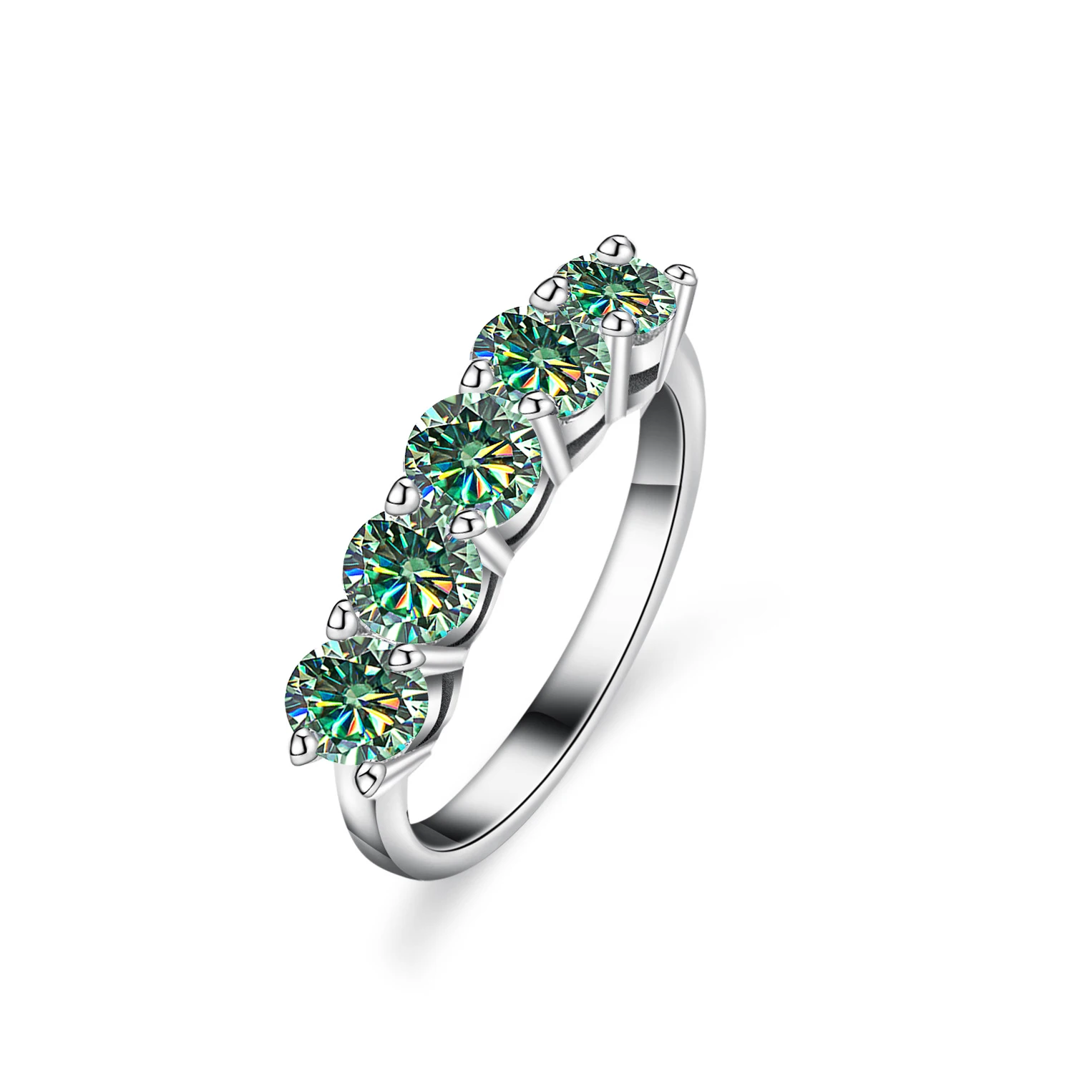 Weißgold D-Farbe 4mm Moissanit-Ring für Damen 1,5CT Stein Passend zu Diamanten Ehering Braut S925 Sterling Silber – Detail 21